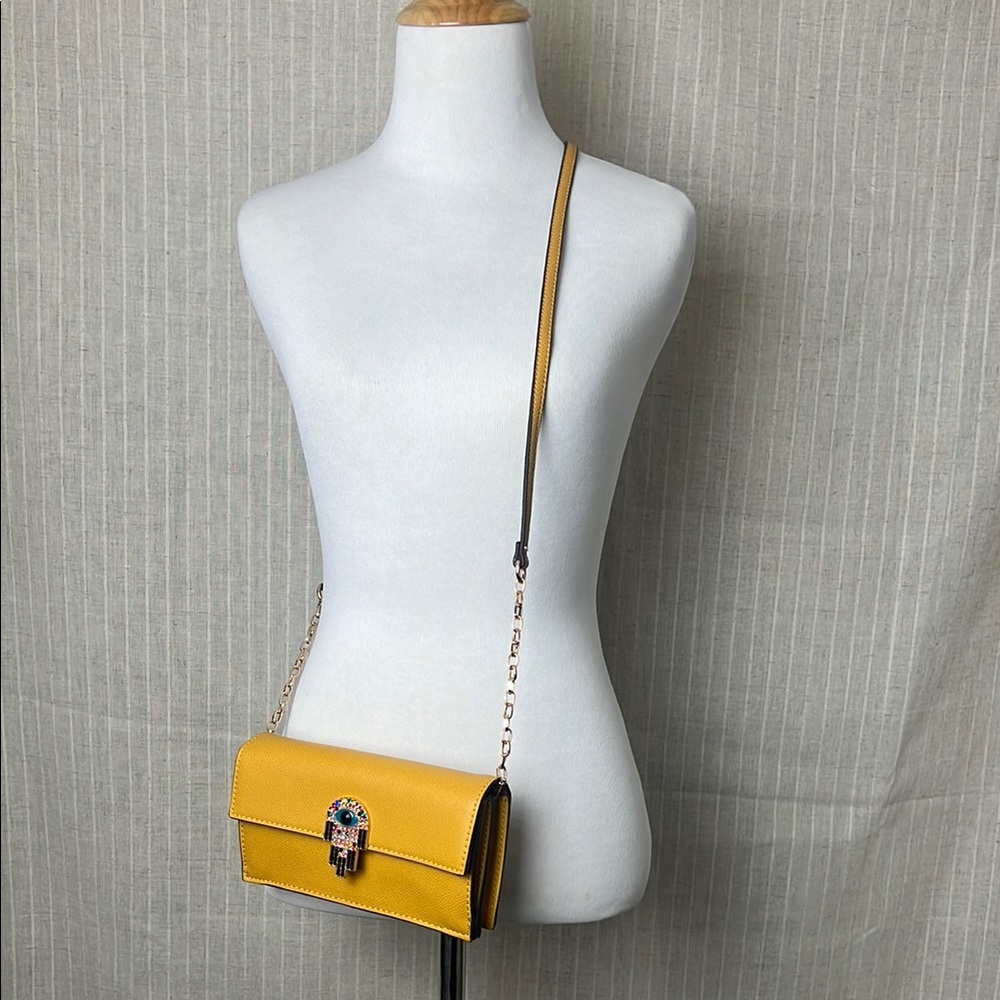 Yellow Crossbody Bag with Eye Detail - Picture 8 of 8
